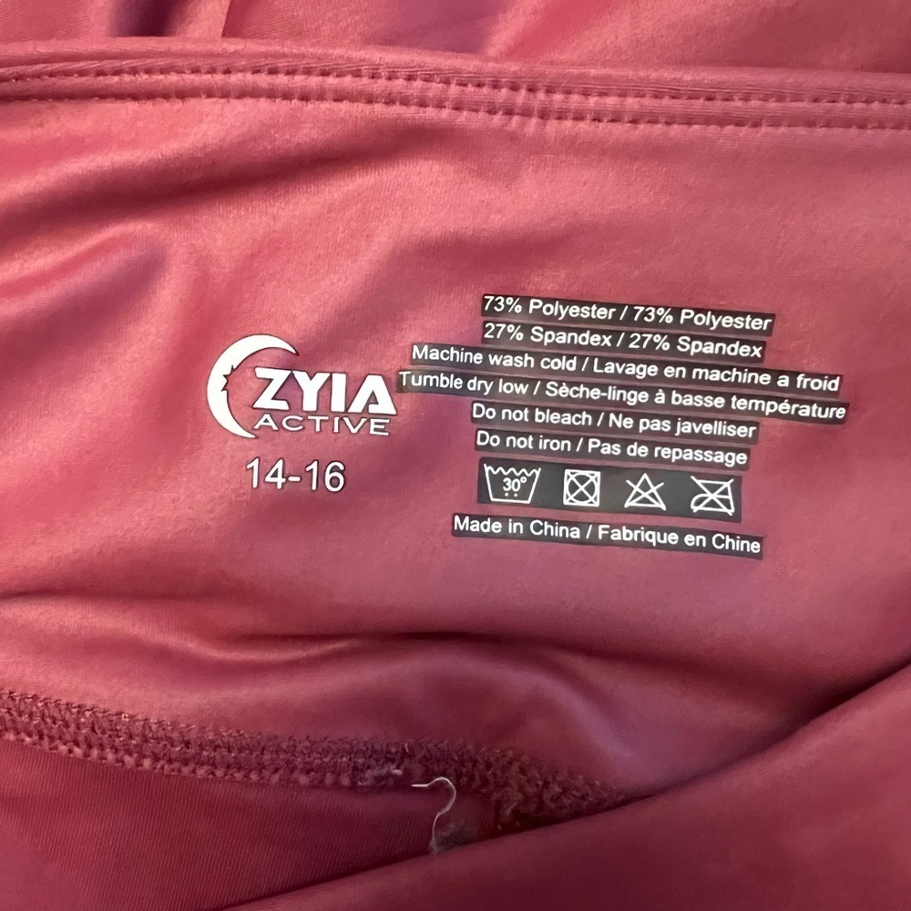 Zyia Active - Red Metallic Light N Tight High Rise Full Length Leggings Sz 14-16 - Picture 8 of 9